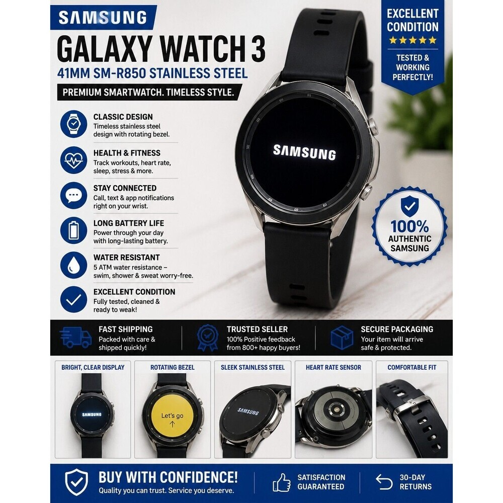 Samsung Galaxy Watch 3 (41mm) Stainless Steel Black